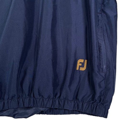 FootJoy FJ Mens Windbreaker Jacket Size L Navy Blue Golf Pullover Pockets V Neck - Picture 5 of 11